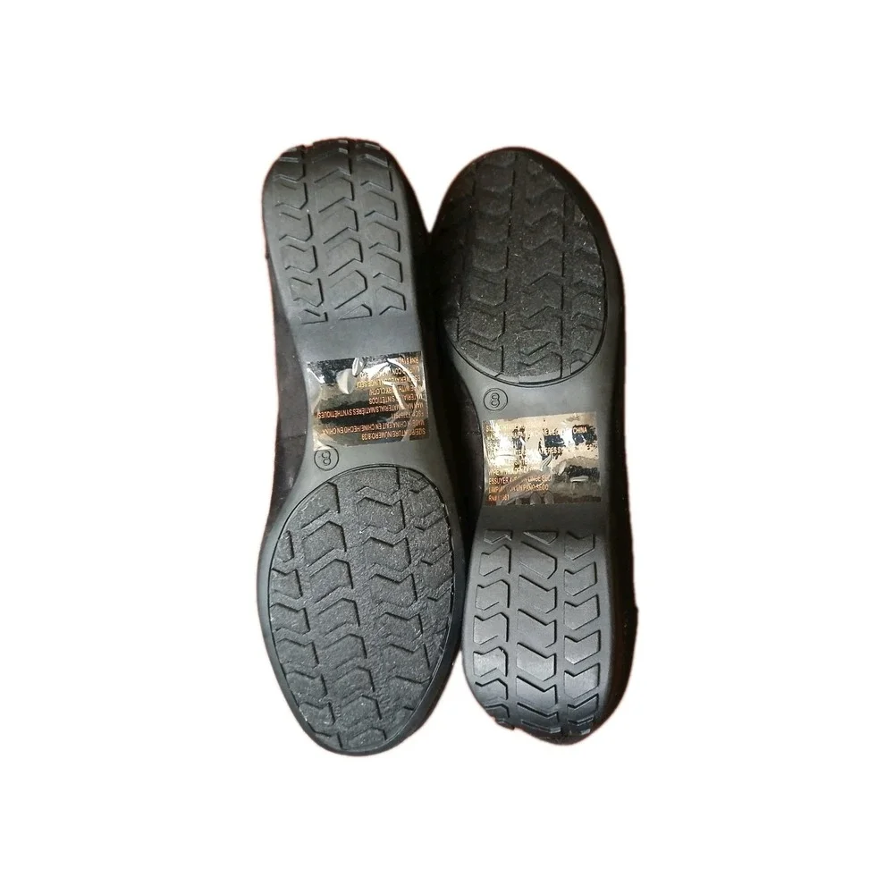 Womens Black Suede Sherpa Slip On‎ Loafers Driving Shoes Size 8 NEW #1171